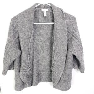 Chicos Sweater Womens Size 1 M Cableknit Sleeves Cropped Corpcore Cardigan